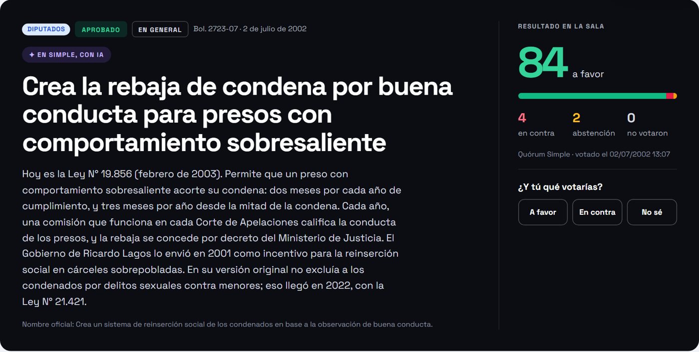 Votación en la Cámara del 2 de julio de 2002: 84 a favor, 4 en contra y 2 abstenciones